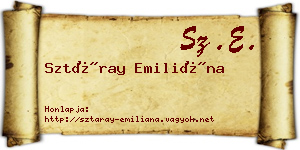 Sztáray Emiliána névjegykártya